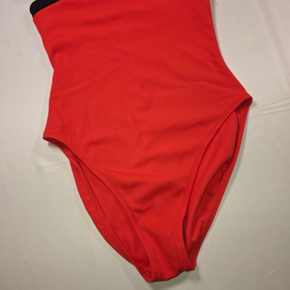 La Blanca by Rod Beattie Vintage Red Black One Piece Swimsuit Size 12 Made USA - Picture 3 of 7